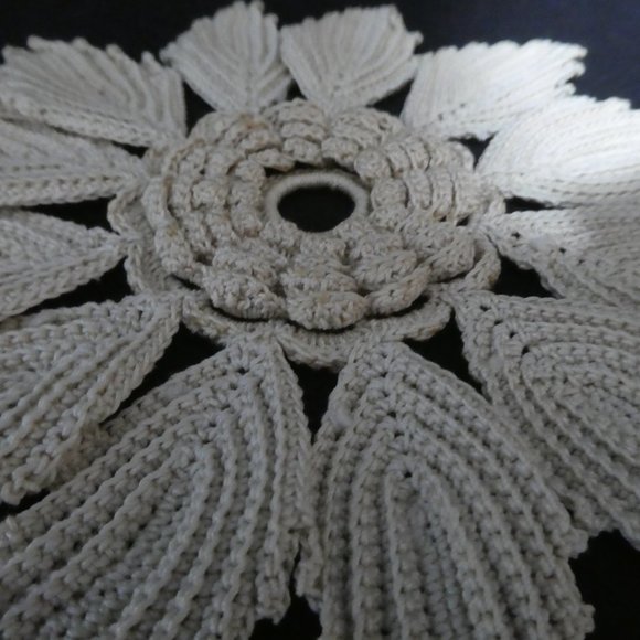 Handmade Vintage Crochet Floral Doily - Picture 7 of 7